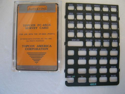 Vintage Topcon FC-48GX Survey Card and Overlay for the HP 48GX Calculator