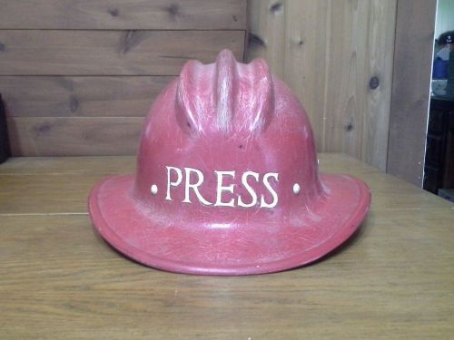 Vintage original bullard sf-usa hard boiled 6.5 - 7.5 red rimmed safety hard hat for sale