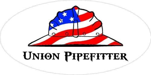 3 - Union Pipefitter US Flag Hard Hat Oilfield Toolbox Helmet Sticker H271