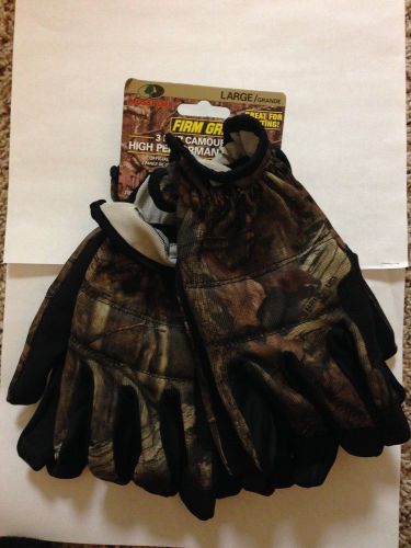 3 Large Pair Firm Grip Mossy Oak Camouflage High Performance Gloves