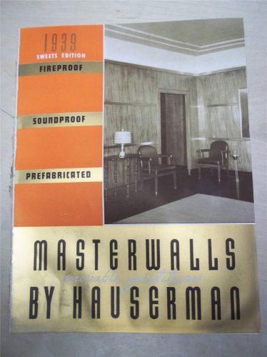 Vtg E.F Hauserman Co Catalog~Masterwalls/Movable Partitions~Asbestos~1939