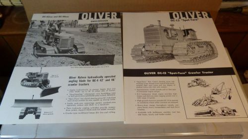 Oliver OC-12, OC-42 and OC-46HAB Crawler Tractor Angle Dozer Spec Sheets - 1959
