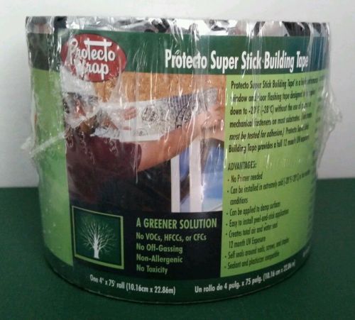 New Sealed Protecto Super Stick Building Tape 4&#034; x 75&#039; Roll  2 Rolls