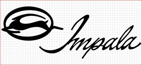 Impala logo and Script writing CNC .dxf format clip art