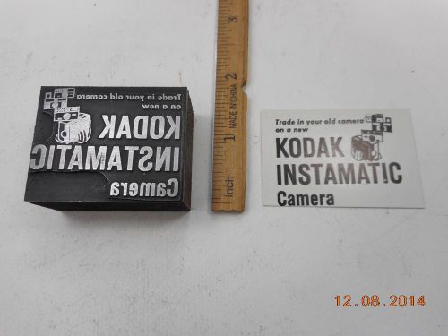 Letterpress Printing Printers Block, Kodak Instamatic Camera, Ad for New Camera