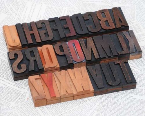 A-Z alphabet 2.67&#034; letterpress wooden printing blocks wood type ABC character