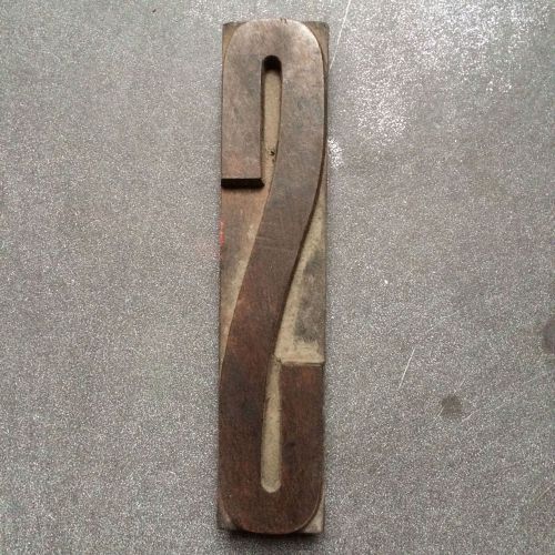 5 3/8&#034; antique letterpress type wood block letter &#034;s&#034; for sale