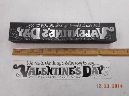 Letterpress Printing Printers Block, Valentine&#039;s Day Sentiment, Words