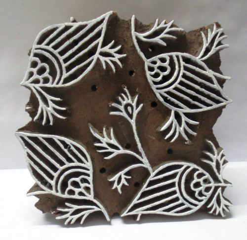 VINTAGE WOODEN HAND CARVED FABRIC PAPER PRINTING BLOCK STAMP WALLPAPER DESIGN 20