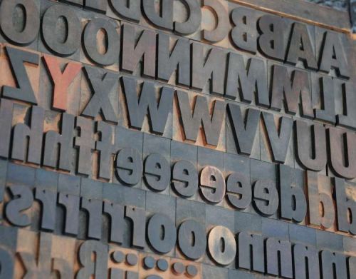 173 letterpress wood printing blocks 1.77&#034; tall printers alphabet type font ABC