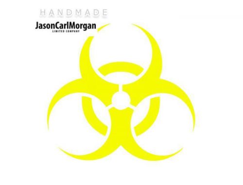 JCM® Iron On Applique Decal, Biohazard Neon Yellow