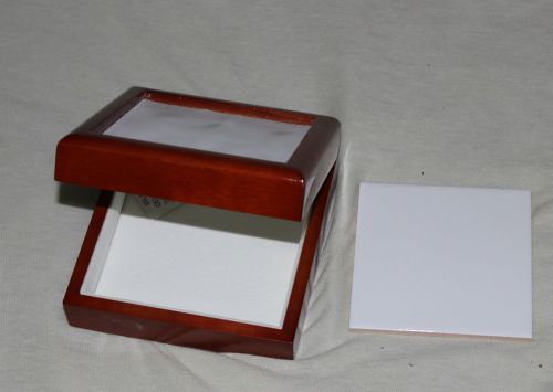5x5 MAHOGANY Designer Wood Keepsake Box and Sublimation Ceramic Tile