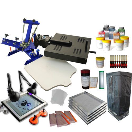 2 color 1 station screen printing press dryer exposure unit drying cabinet kit for sale
