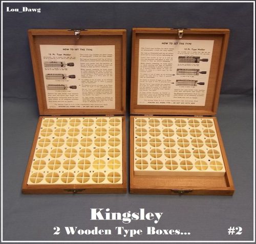 Kingsley Machine, Hot Foil Stamping Embossing  2 Wooden Type Boxes  ( Used  )