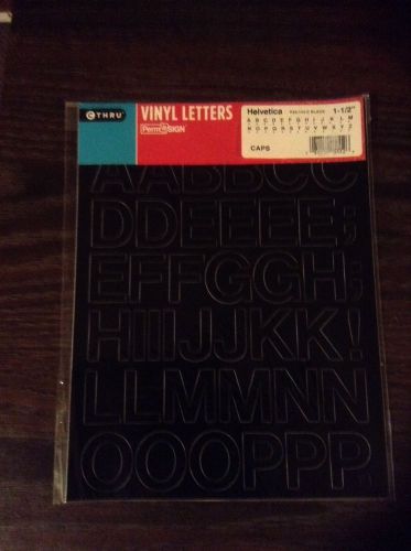 Vinyl Lettering 1 1/2&#034; Black Helvetica Caps CThru Permasoft