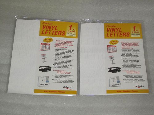 2 Packs Of New Deflect-o One Inch 1&#034; Stick-On White Vinyl Letters...GREAT DEAL!