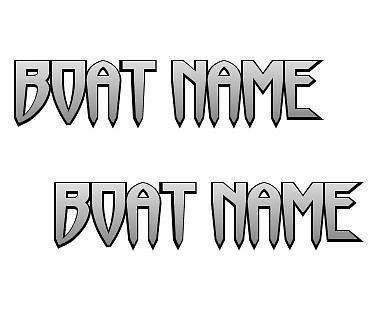 Boat Lettering 6&#034; Custom Boat Name 2 Color Set Horrorma