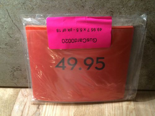 49.95 Sale Sign Bundle - 18 Signs 7&#034;x5.5&#034; - Bright Orange Gloss Card Stock
