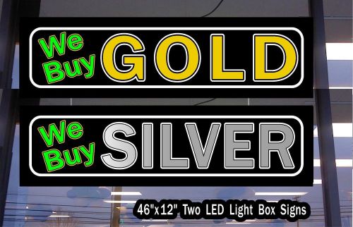 LED Light Box Signs -  WE BUY GOLD &amp; WE BUY SILVER Neon/banner altern. Pawn Shop