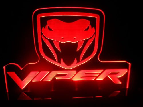 Viper fangs sport car dodge chrysler led lamp light man cave game room signs for sale