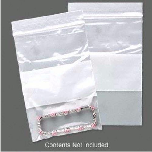 100 Plastic Ziplock Bags 6x4 Clear w/white block 2 Mil