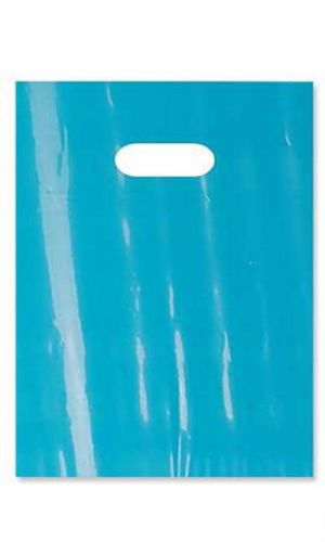 New Small Teal Low Density Merchandise Bag with die cut handles - 9&#034; x 12&#034;