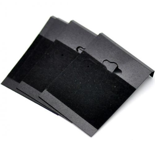 50 Black Ear Hooks Earring Plastic Display Cards 6.2x4.5cm