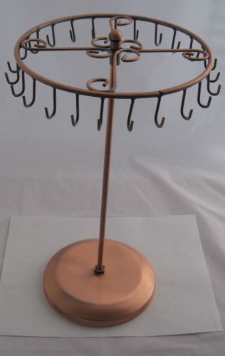 COPPER ROTATING  NECKLACE DISPLAY HOLDER JEWELRY STAND ORGANIZER METAL