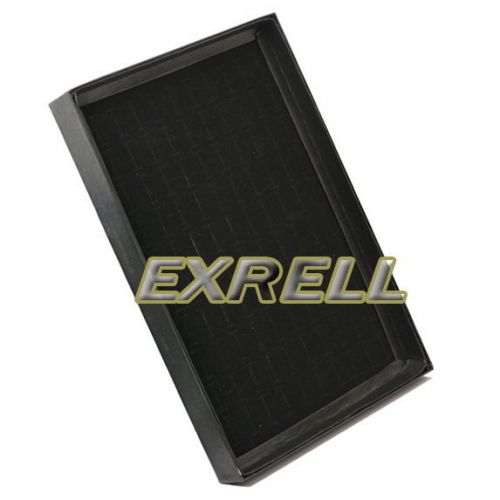 Fashion 100 slots ring black jewelry display show case velvet tray box case for sale