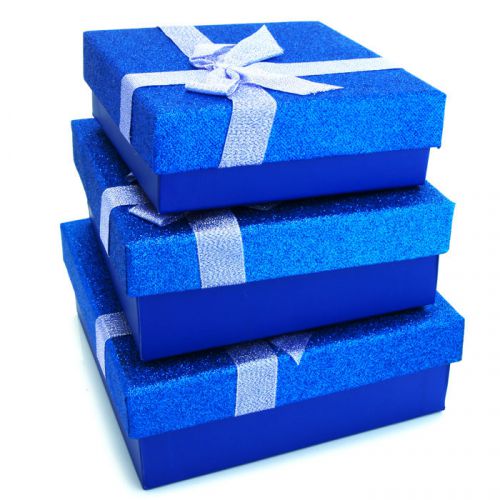 Glitter Gift Boxes - Set of 3, 4 Colours to choose from