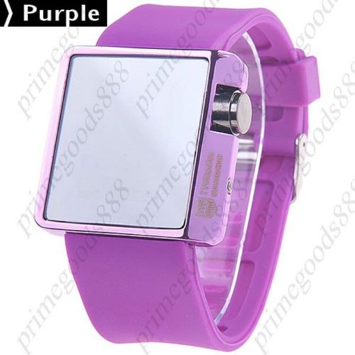 Unisex Digital LED With Soft Rubber Strap Wrist watch in Purple Free Shipping