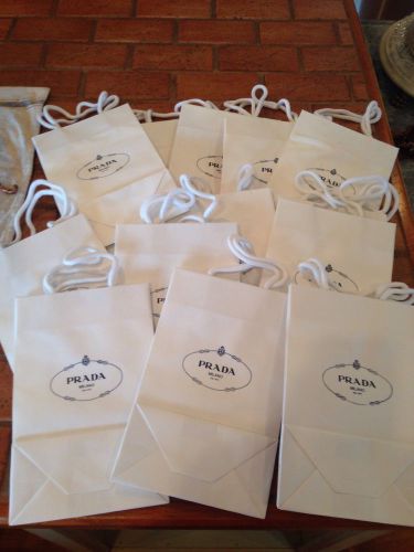 Lot Of 14 New Prada Paper Shopping Gift Bags 9 3/4&#034; X 6 1/2&#034; X 3 1/8&#034;
