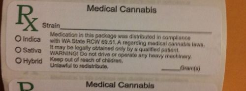 1000 pc roll rx washington medical cannabis compliant wa rcw 69.51a label usa for sale