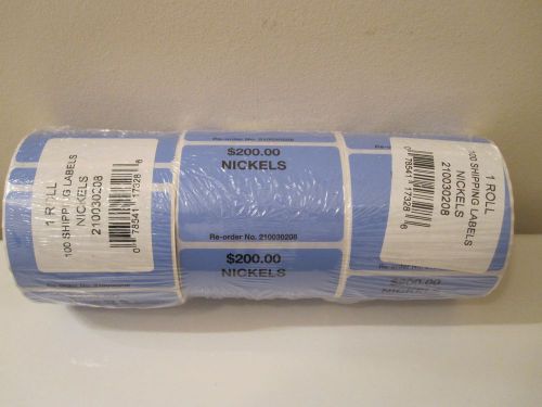 (Qty. 3)  Rolls MMF Coin Tote Bank Retail Shipping Labels 210030208 NICKELS
