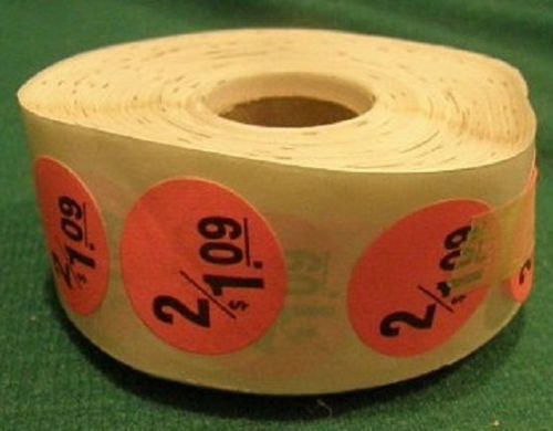 2/$1.09  Retail Store Price Stickers Roll Tags Yard Sale Grocery Store
