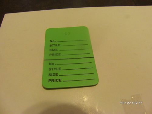 950 GREEN  Unstrung  Merchandise Clothes Price Tags BLANK 1 1/4&#034;X 1 7/8&#034;