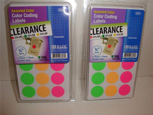 612 blank garage yard sale rummage stickers price labels neon for sale