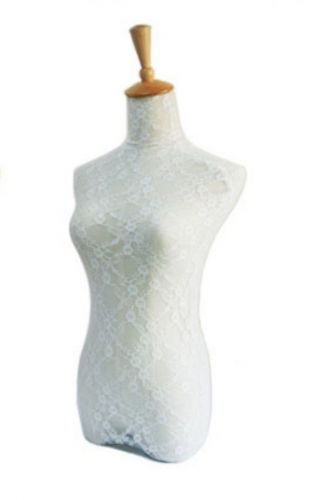 New White Lace Fabric Halfbody Mannequin Cover Model Dummy Top Cover