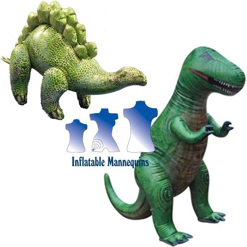 Inflatable Stegosaurus and T-Rex