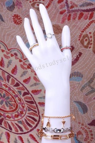 PVC White Gloss Mannequin Left Hand For Jewellery Rings Gloves Bracelet Bangle