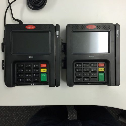 Lot of 2 Ingenico ISC250 Payment Terminal NFC 4.3&#034; VGA Magnetic Card Reader