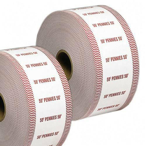 PM Company Automatic Coin Flat Wrapper Roll for 50 Pennies, Red, 1900 Wrappers/