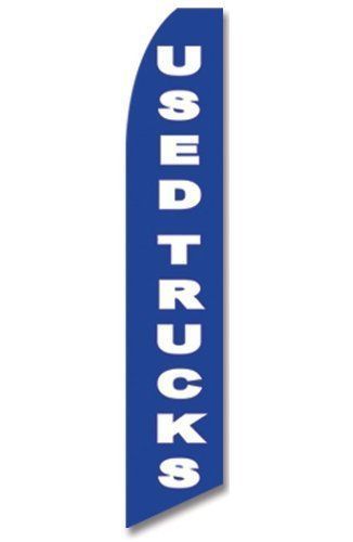 Used Trucks blue 11.5&#039; TALL FLUTTER FEATHER BOW BUSINESS SWOOPER FLAG BANNER