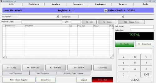 Retail Point of Sale Software W/Inventory Management,Serial Number,Employee.