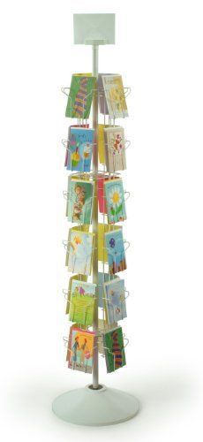 24-pocket greeting card display rack spinner for 5 x 7 cards  68&#034;h floor-standin for sale