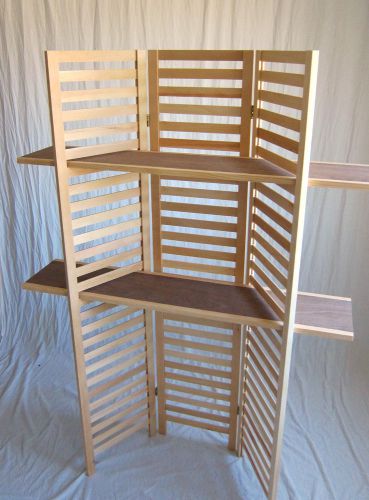 Panel display, three section unit 68&#034; tall - (2) shelves 47-3/4&#034; long-adjustable for sale