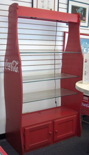 Coca-cola lighted wood bottle display case for sale