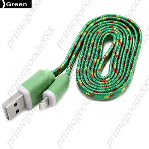 1m Braided Noodle Cord Lightning Charge Data Sync Cable Charger Chargers Green