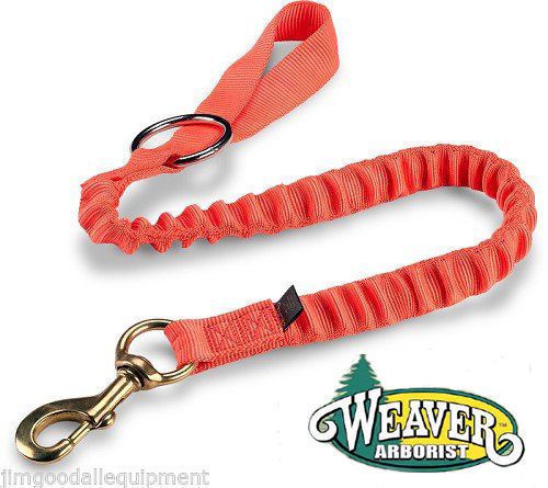 Bungee chain saw lanyard,with ring &amp; bronze 225 snap is 4-1/4&#034;long, orange for sale