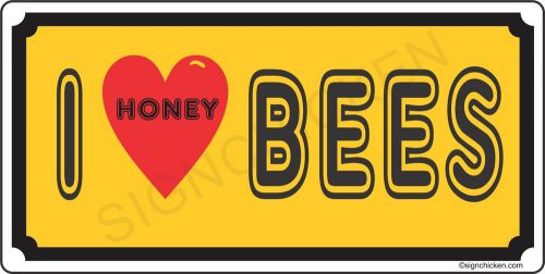 I LOVE HONEY BEES license plate  - HONEY, BEE KEEPER, HONEY FOR SALE, SUPPLIES